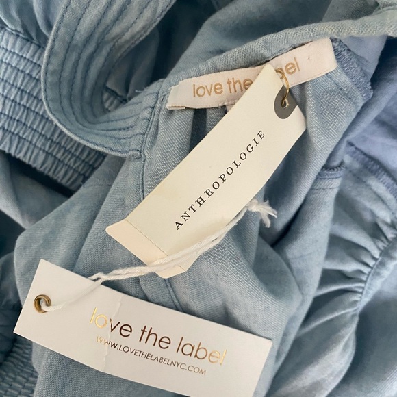 Love The Label Anthropologie Blue Denim Chambray nightgown cutout dress - Picture 13 of 14